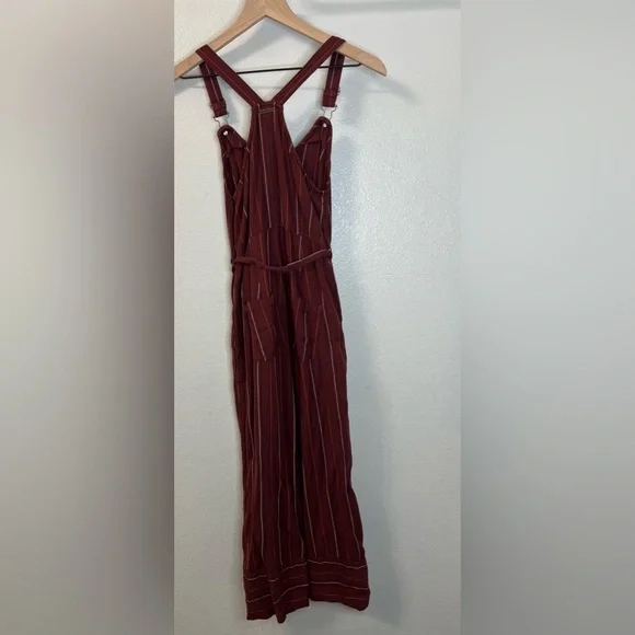 Billabong Bella Day Burgundy Multi Striped Culotte Jumpsuit XS - Picture 12 of 12